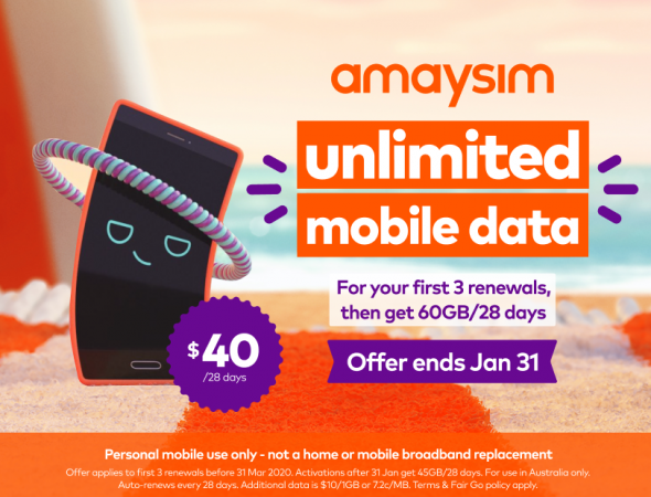 amaysim endless summer unlimited mobile data