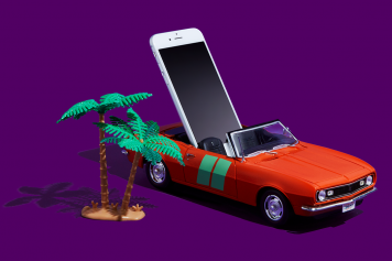 smartphone in a convertible