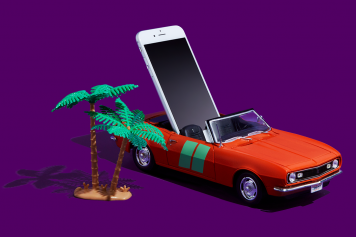 smartphone in a convertible smartphone in a convertible