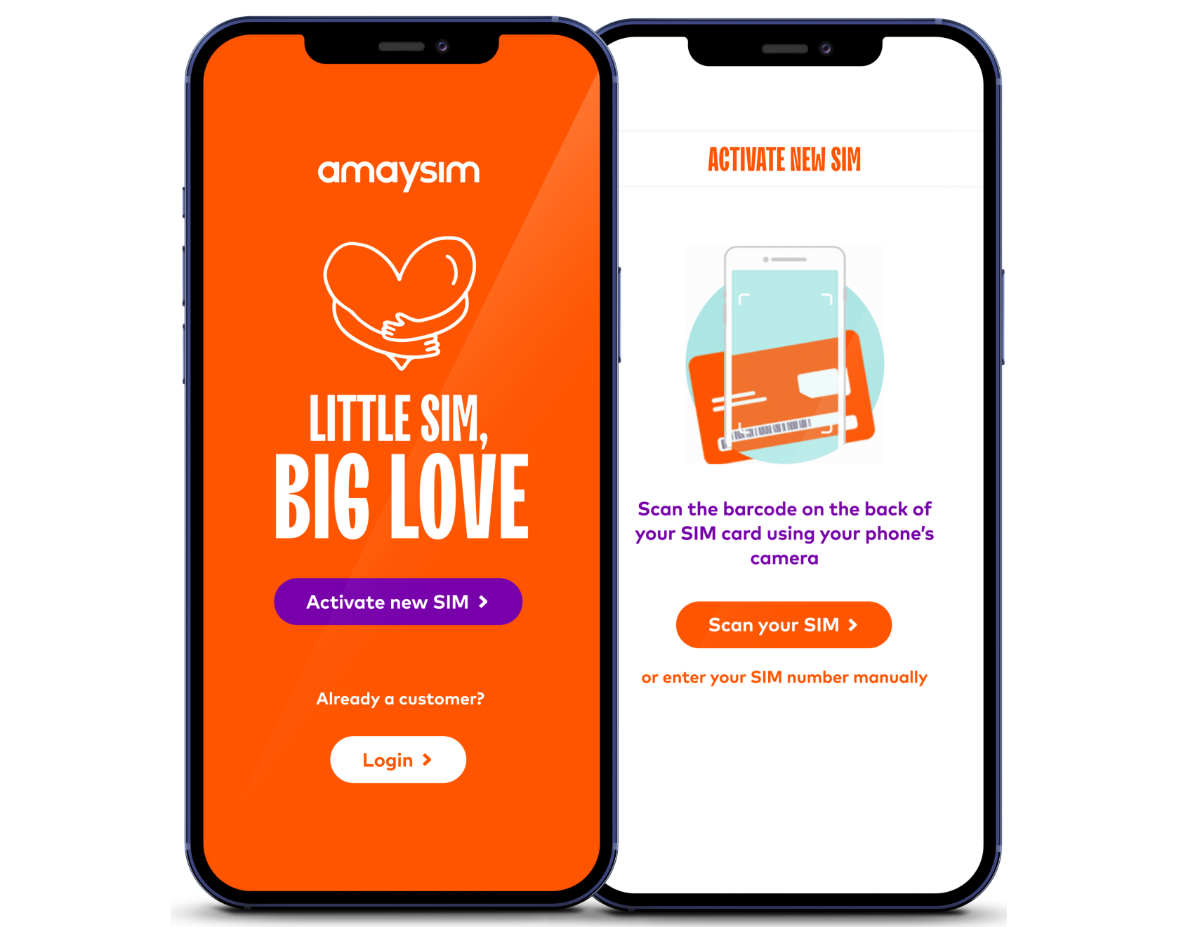 Phone with amaysim app