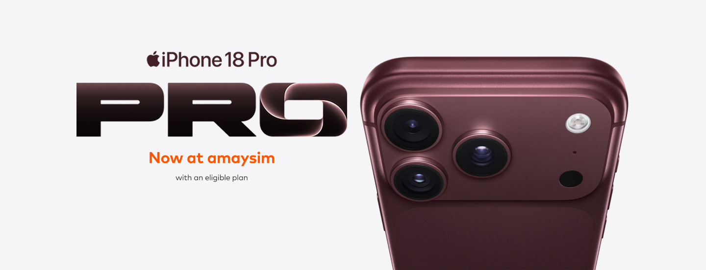 Apple iPhone 18 Pro. Now at amaysim with an eligible plan.