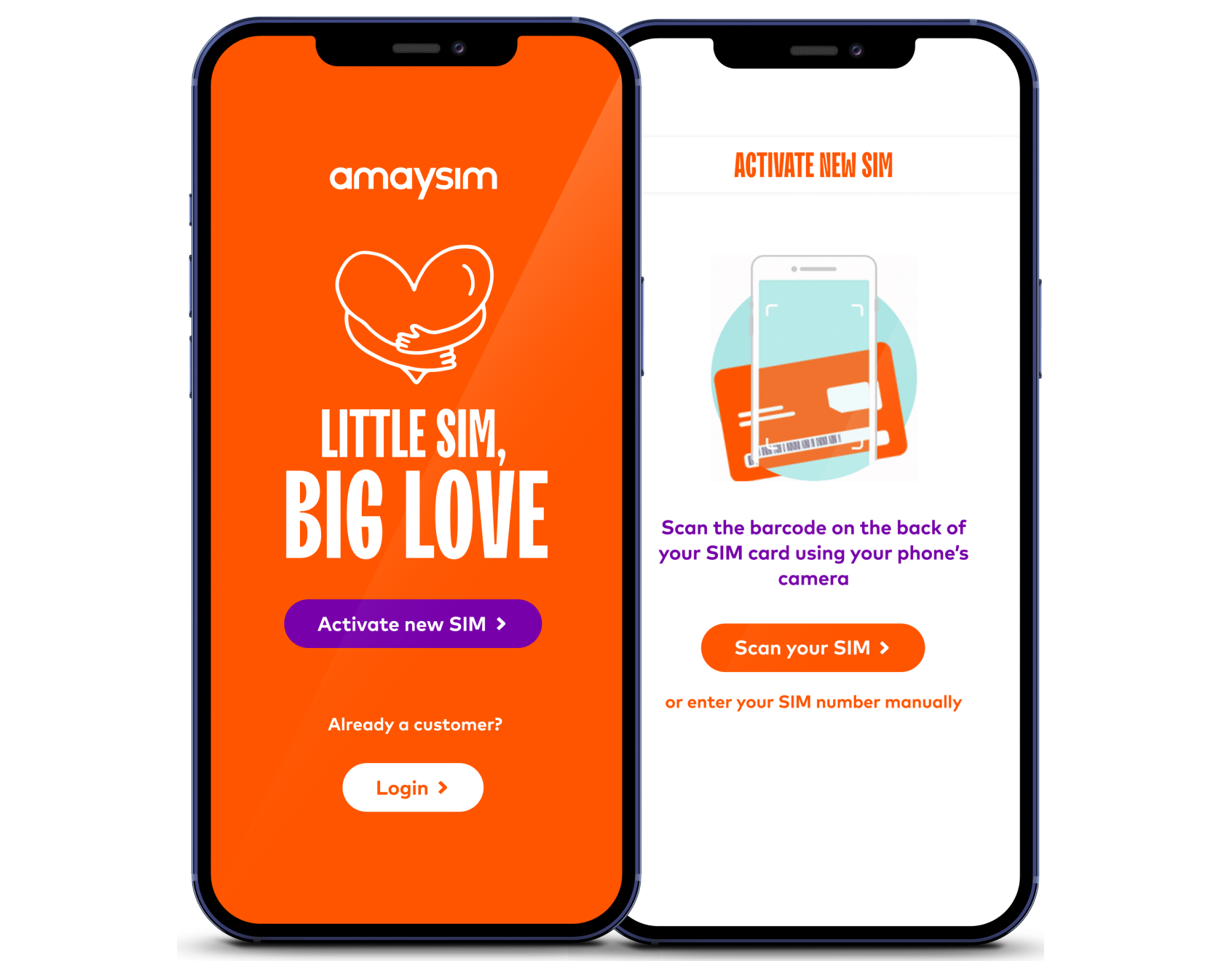 Phone with amaysim app Phone with amaysim app